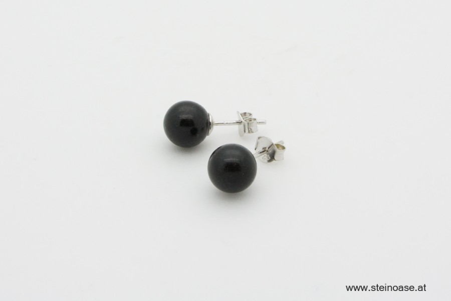 Ohrstecker Onyx  8mm Silber